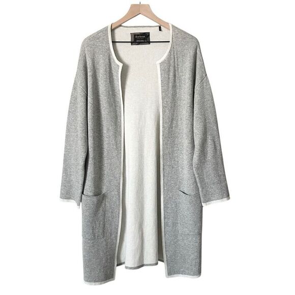 Barbour Sweaters - Barbour Bowmore Knit Longline Cardigan Cotton Wool Blend Patch Pocket Size Small